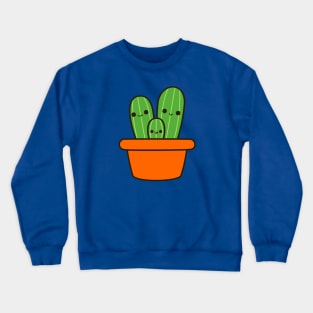 Cute cactus in orange pot Crewneck Sweatshirt